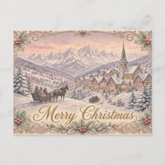 Cartão postal de Natal da vila alpina pastel