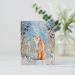 Cartão postal de Natal da Water Color Fox