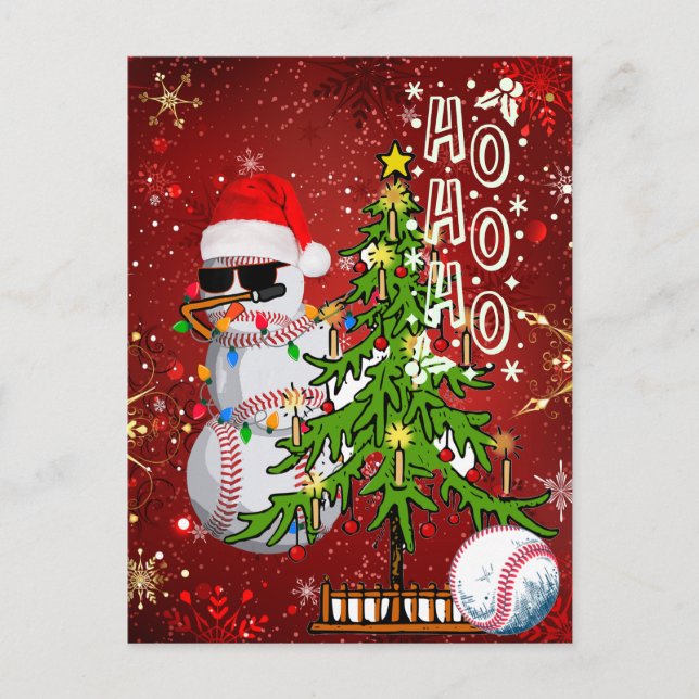 Cartão postal de Natal de Baseball (Frente)