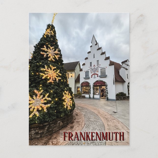 Cartão postal de Natal de Frankenmuth Michigan (Frente)