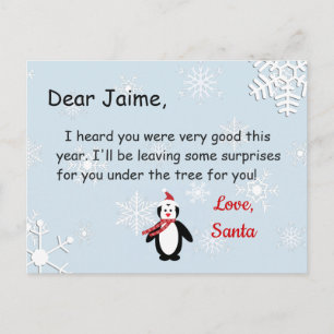 Cartão postal de Natal de Papais noeis para uma cr