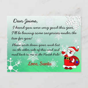 Cartão postal de Natal de Papais noeis para uma cr