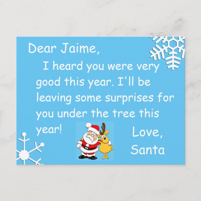 Cartão postal de Natal de Papais noeis para uma cr (Frente)