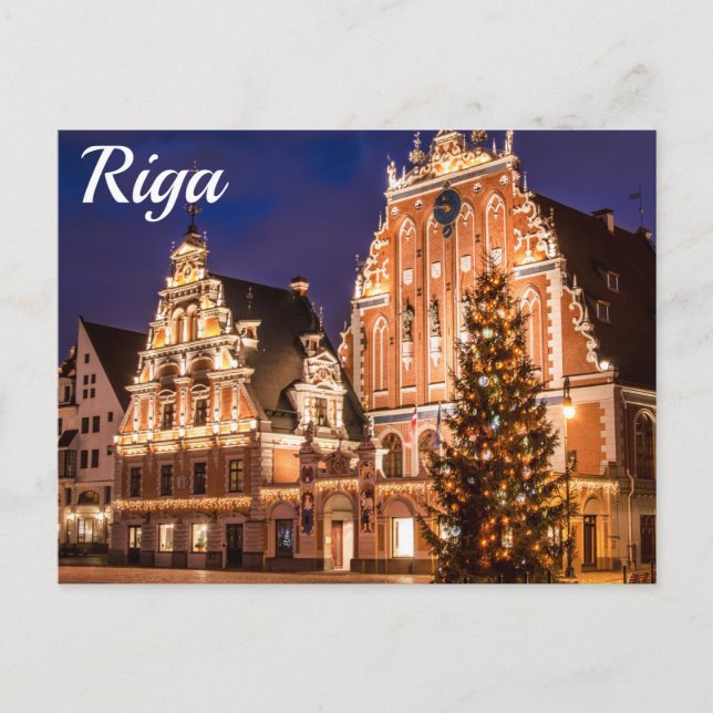 Cartão postal de Natal de Riga (Frente)