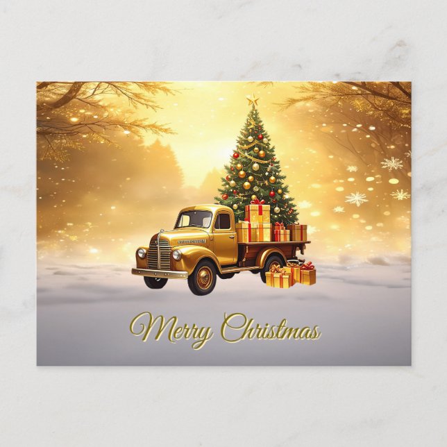 Cartão postal de Natal do Caminhão Dourado (Frente)