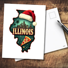 Cartão postal de Natal do Estado de Illinois