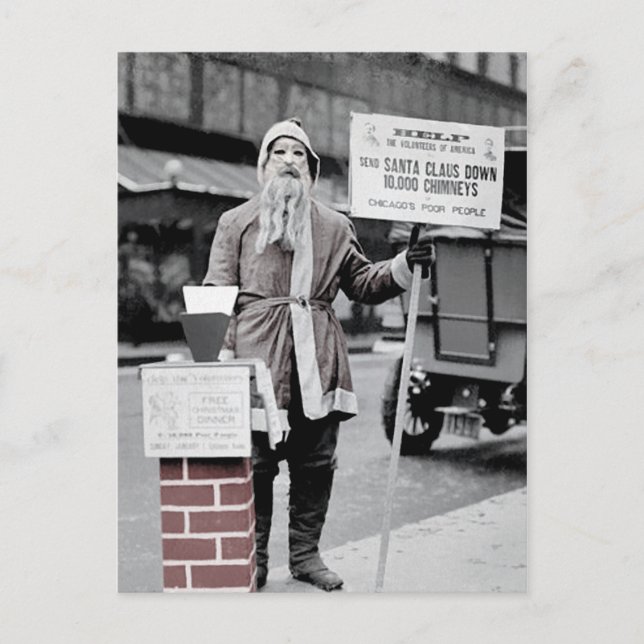 Cartão Postal de Natal do Papai Noel Assustador An (Frente)