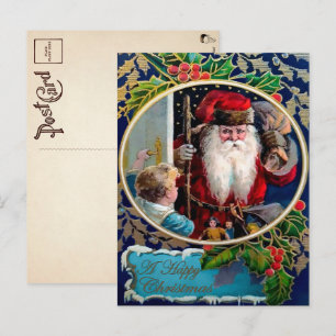 Cartão postal de Natal do Papai Noel com aparência