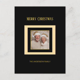 Cartão postal de Natal Elegante Preto Prateado Dou