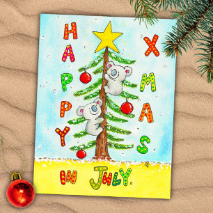 Cartão postal de Natal em julho
