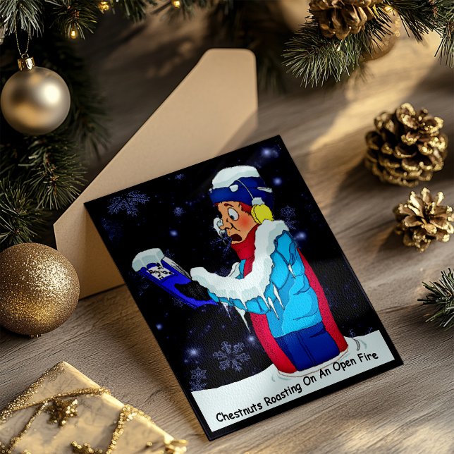 Cartão postal de Natal engraçado (Funny Christmas Caroler Holiday Postcard)