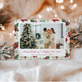 Cartão postal de Natal Floral Poinsettia