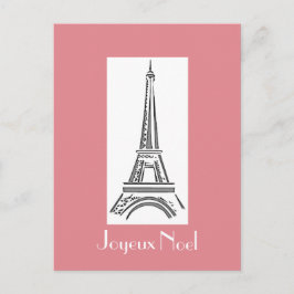 Cartão postal de Natal francês para a Torre Eiffel