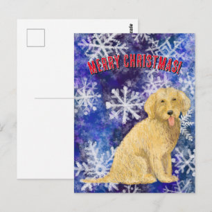 Cartão postal de Natal Golden Doodle