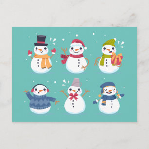 Cartão postal de Natal para Bonito Snowman