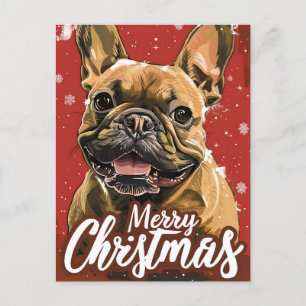 Cartão postal de Natal para Buldogue Francês