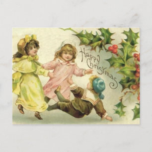 Cartão postal de Natal para Crianças Vintage