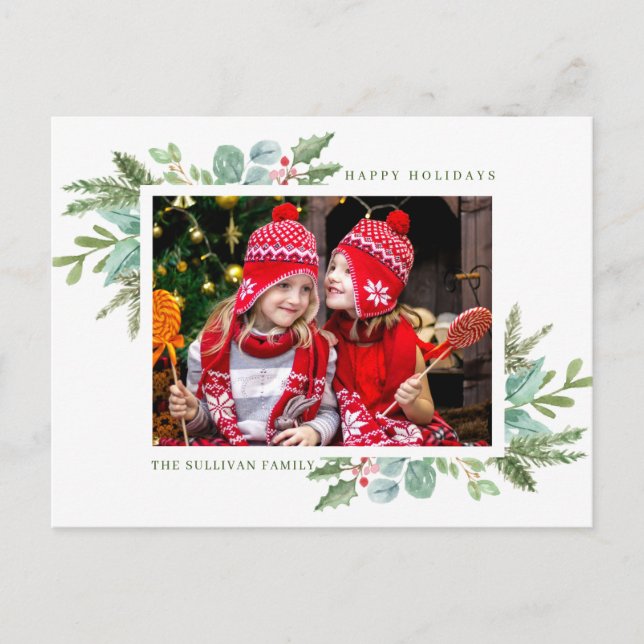 Cartão postal de Natal para Feriado (Frente)