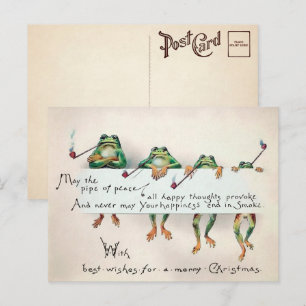 Cartão postal de Natal para Sapos de Fumagem Vint