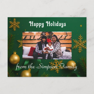 Cartão postal de Natal personalizado com foto da f