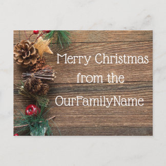 Cartão postal de Natal personalizado com textura d