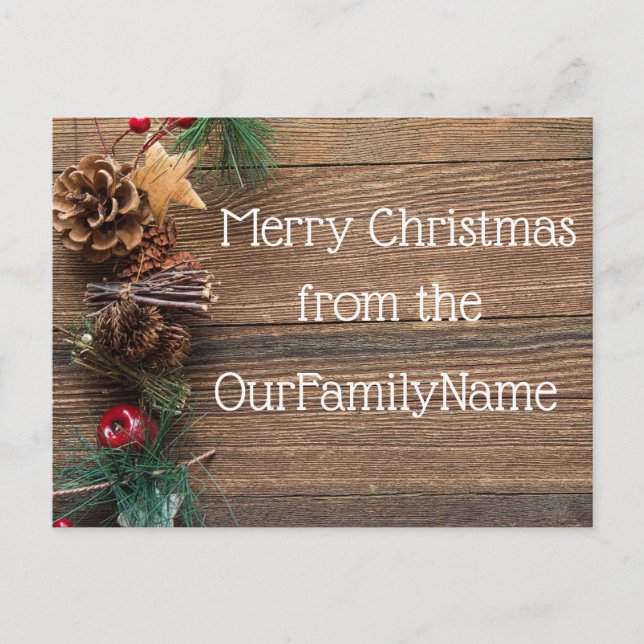 Cartão postal de Natal personalizado com textura d (Frente)