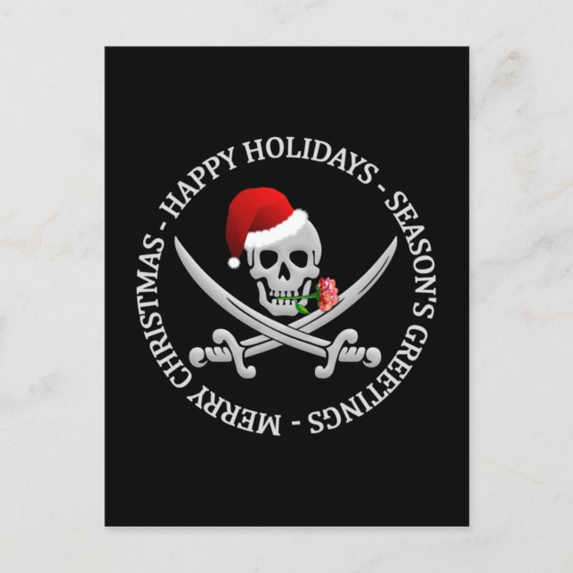 Cartão postal de Natal Pirata - personalizar (Frente)