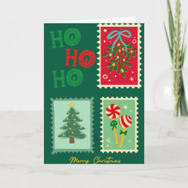 Cartão Postal de Natal Retro - Musgo, Árvore e P