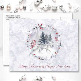 Cartão Postal De Natal Tradicional E De Ano Novo