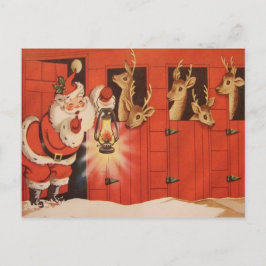 Cartão postal de Natal vintage com Papai Noel e re