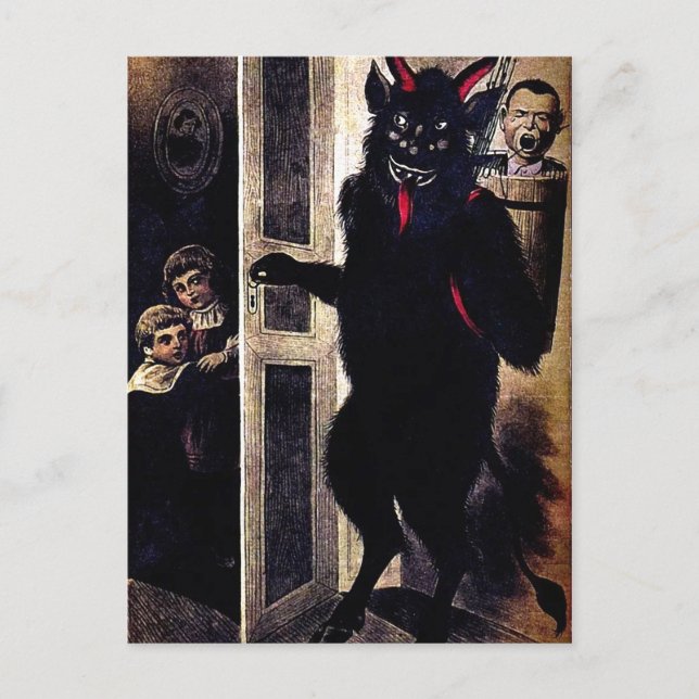 Cartão postal de Natal Vintage Krampus (Frente)