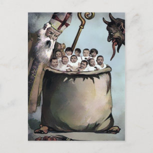 Cartão postal de Natal Vintage Victorian Krampus