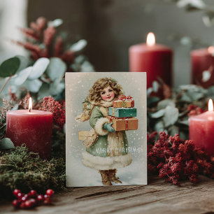 Cartão postal de Natal vitoriano antigo