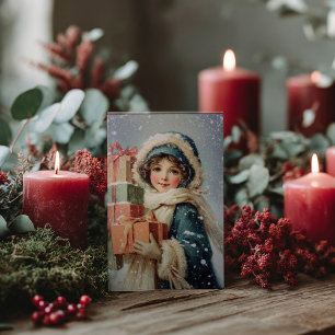 Cartão postal de Natal vitoriano antigo