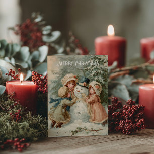 Cartão postal de Natal vitoriano antigo