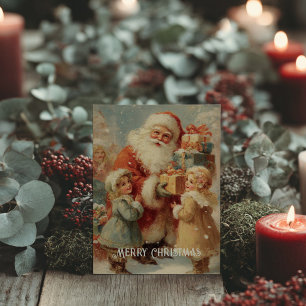 Cartão postal de Natal vitoriano antigo