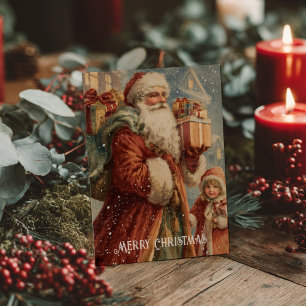 Cartão postal de Natal vitoriano antigo
