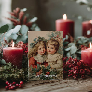 Cartão postal de Natal vitoriano antigo