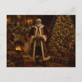 Cartão postal de Natal vitoriano do Papai Noel Neg