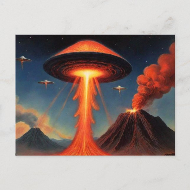 Cartão postal de nave espacial de ficção científic (Frente)