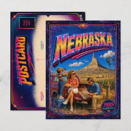 Cartão Postal de Nebraska dos Anos 80 Retrô