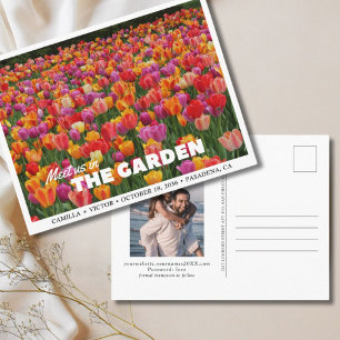 Cartão Postal de Noivado Jardim de Tulipas Save th