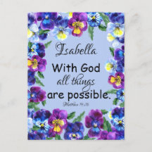 Cartão postal de nome flexível verso da Bíblia Ins