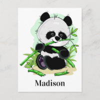 Cartão postal de nome personalizado do Panda