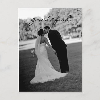 Cartão postal de nota de agradecimento de casament