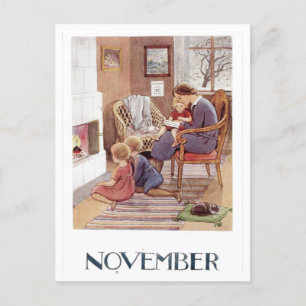 Cartão postal de novembro Vintage Elsa Beskow