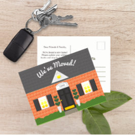 Cartão postal de novo endereço de fachada de casa 