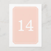 Cartão postal de Número de Tabela Elegante Coral