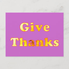 Cartão Postal Dê obrigados, arte de palavras com cartões-postais