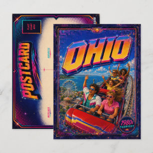 Cartão postal de Ohio dos anos 80 Retro